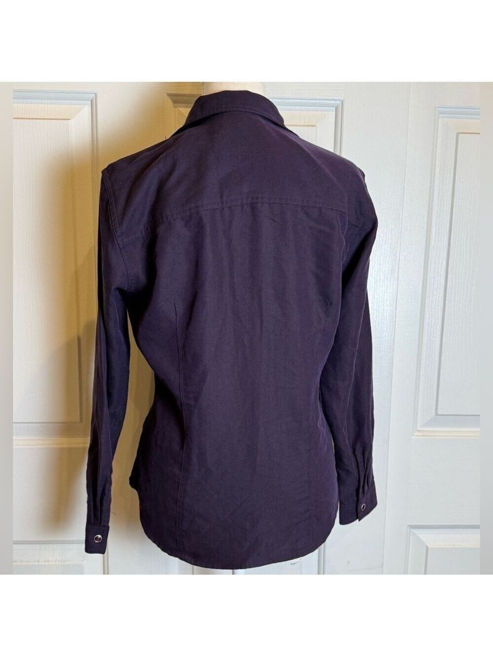 Liz Claiborne Lizwear Petite Button Up Shirt Purple Long Sleeve Small Petite - Picture 8 of 10